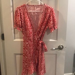 Low Cut Criss Cross Tie Dress